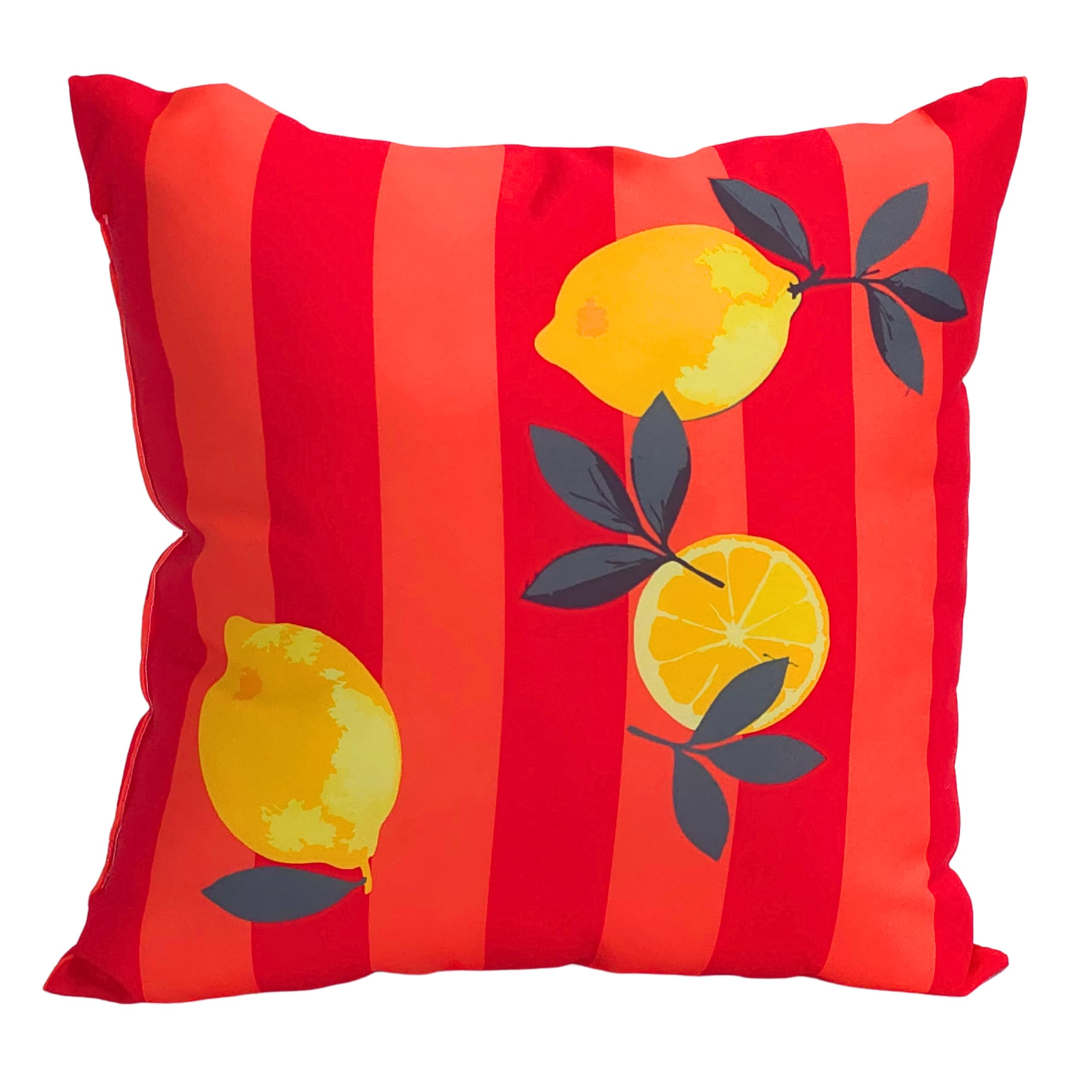 Wetterfestes Outdoor-Kissen mit Füllung – Wasserabweisend, UV-beständig & Pflegeleicht –1 Wendekissen für Garten, Balkon & Terrasse–Verschiedene Designs (Orange/Pink - Amore/Zitrone, 40x40 cm)