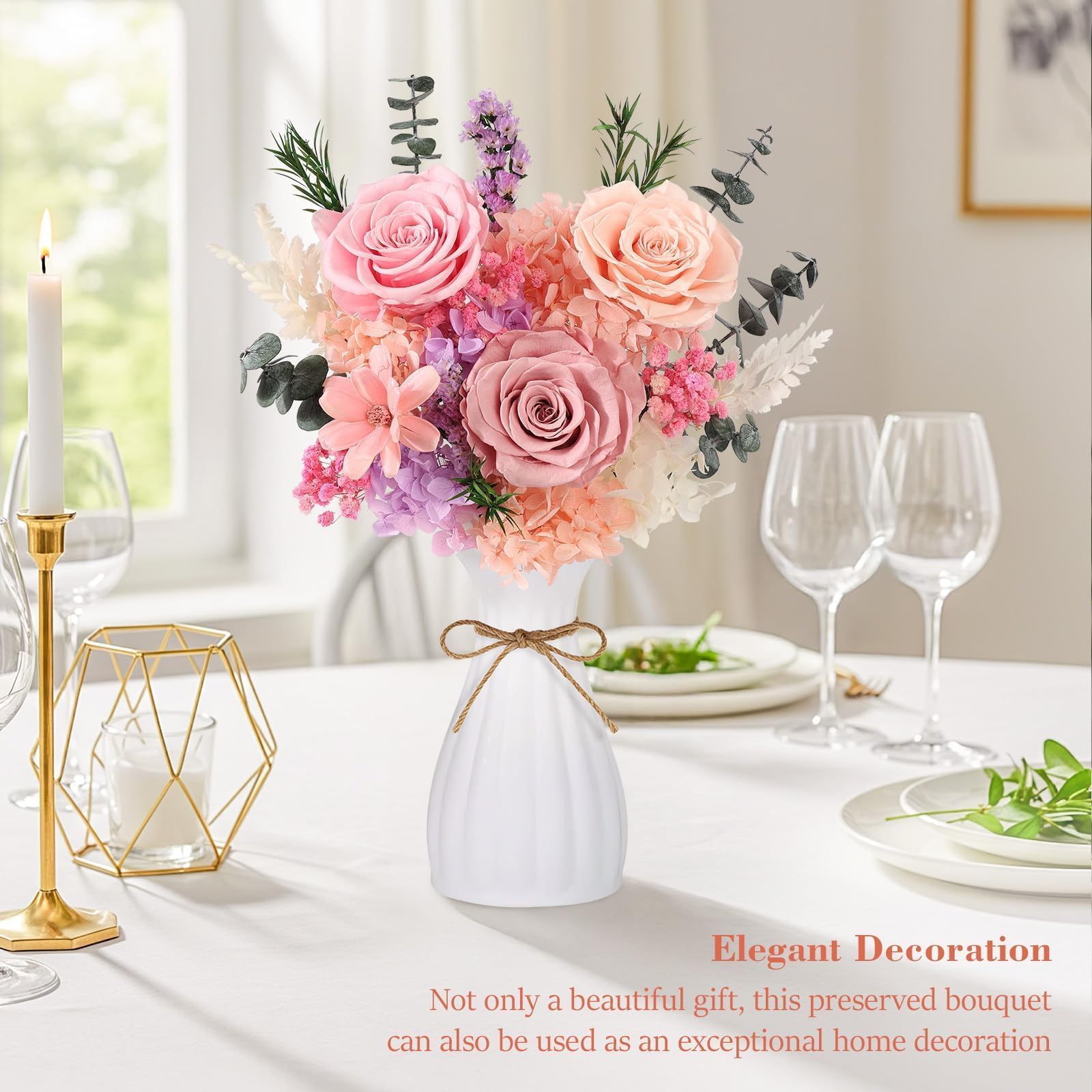 TYL&TYS Konservierter Blumenstrauß, Ewige Rosenstrauß Romantisches Infinity Rose Geschenk, Perfekt für Geburtstag, Jahrestag, Hochzeit, Weihnachten, Valentinstag,für FrauenFreundin, Ehefrau, Mama zum