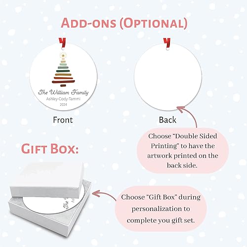 Miniatura 42 de Adorno de Navidad de familia de 3 2024, adorno personalizado para la primera Navidad del bebé, recuerdo de adorno familiar con tema de oso, 3.5