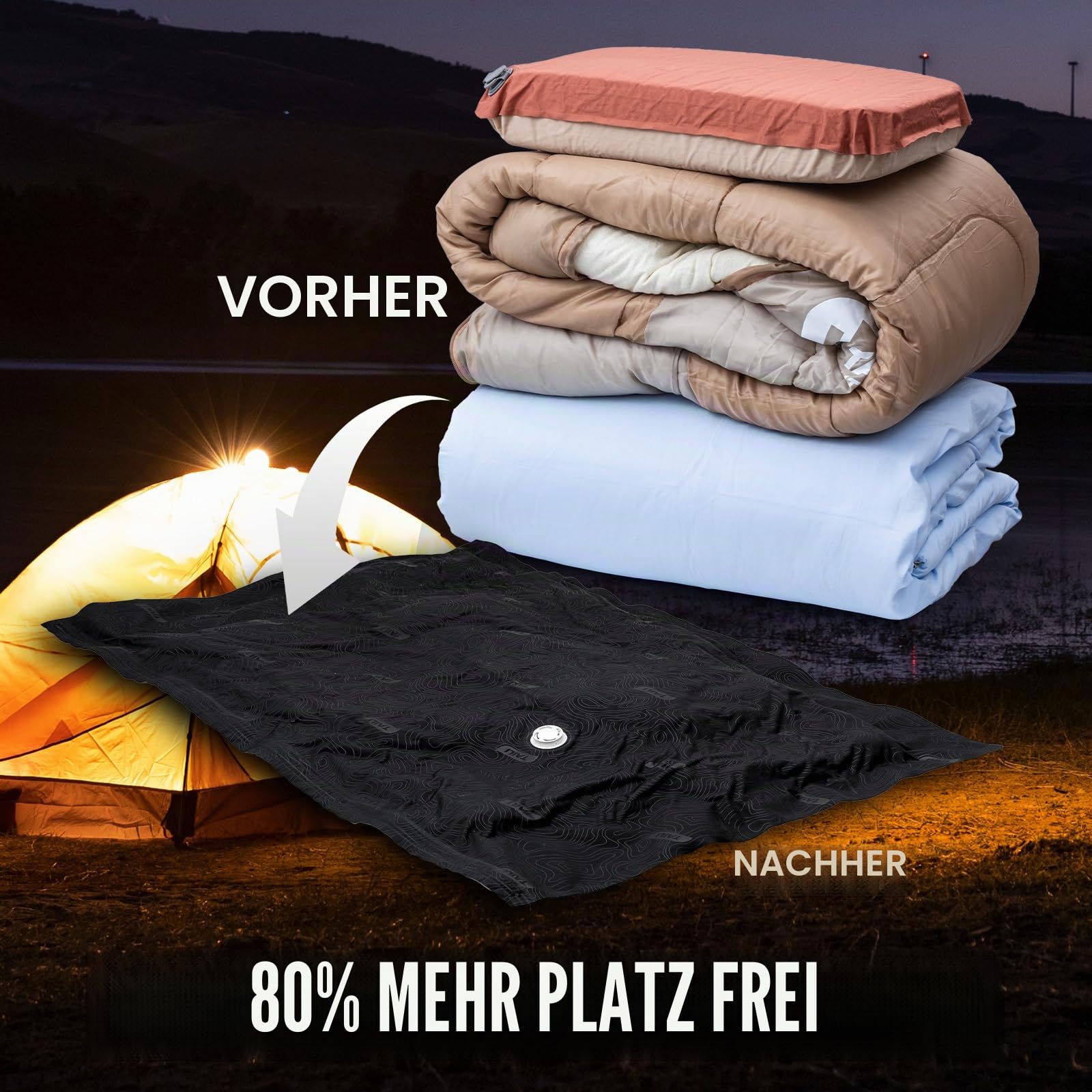 TAILI Vakuumbeutel für Outdoor Reisen, 5 Stück Extra Große, 100 x 74 cm | Wasserdicht, Verschleißfest, Durchstoßfest, Vakuumierbeutel für Reisen, Kleidung, Camping, Aufbewahrungsbeutel