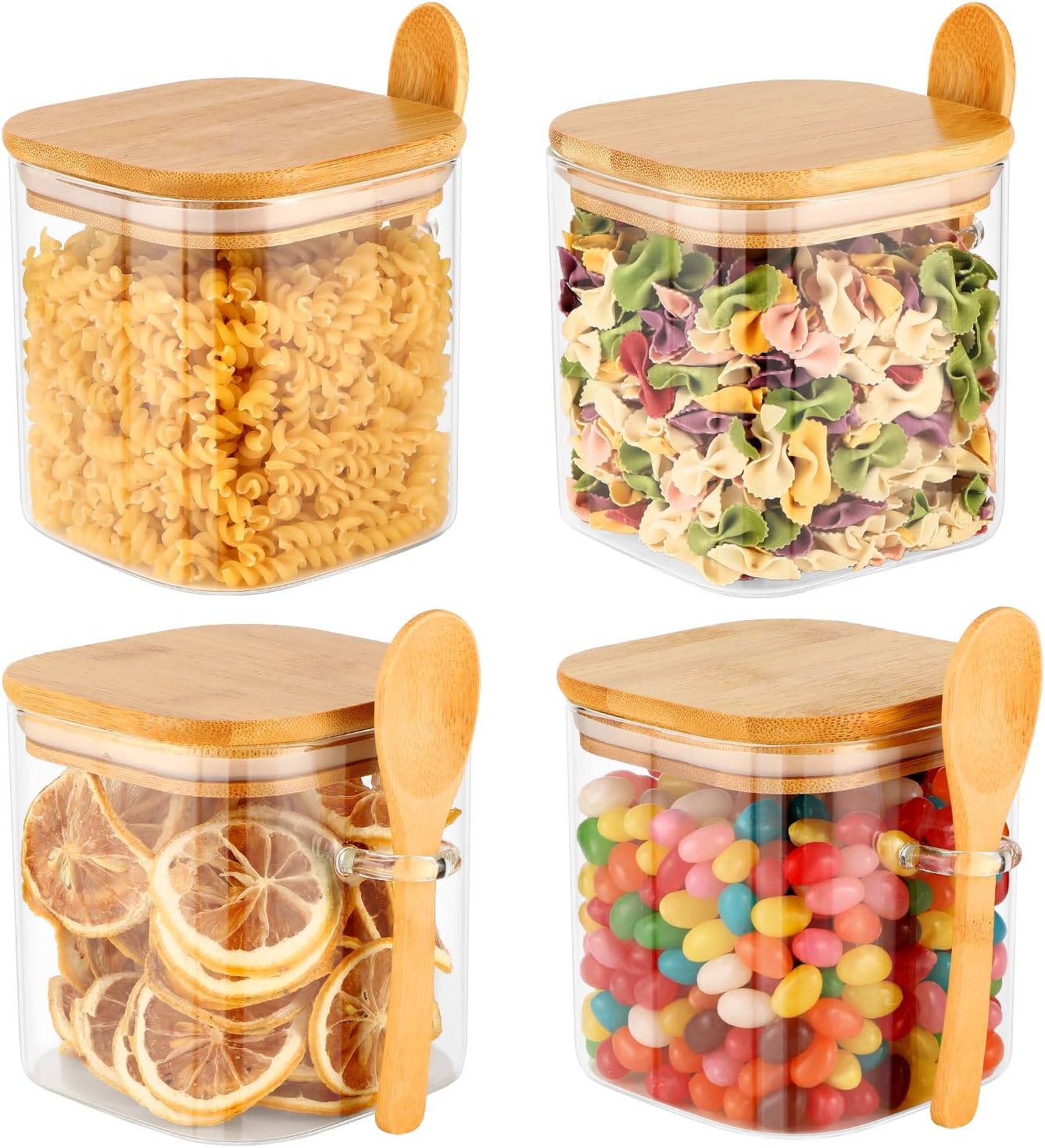 ONGROK Lot De 6 Bocaux De Rangement En Verre, 80 Ml, Pots à Herbes/épices UV Avec Couvercle Résistant Aux Enfants, Conteneurs En Verre à Code Couleur, Hermétiques Pour Préserver Les Odeurs Et