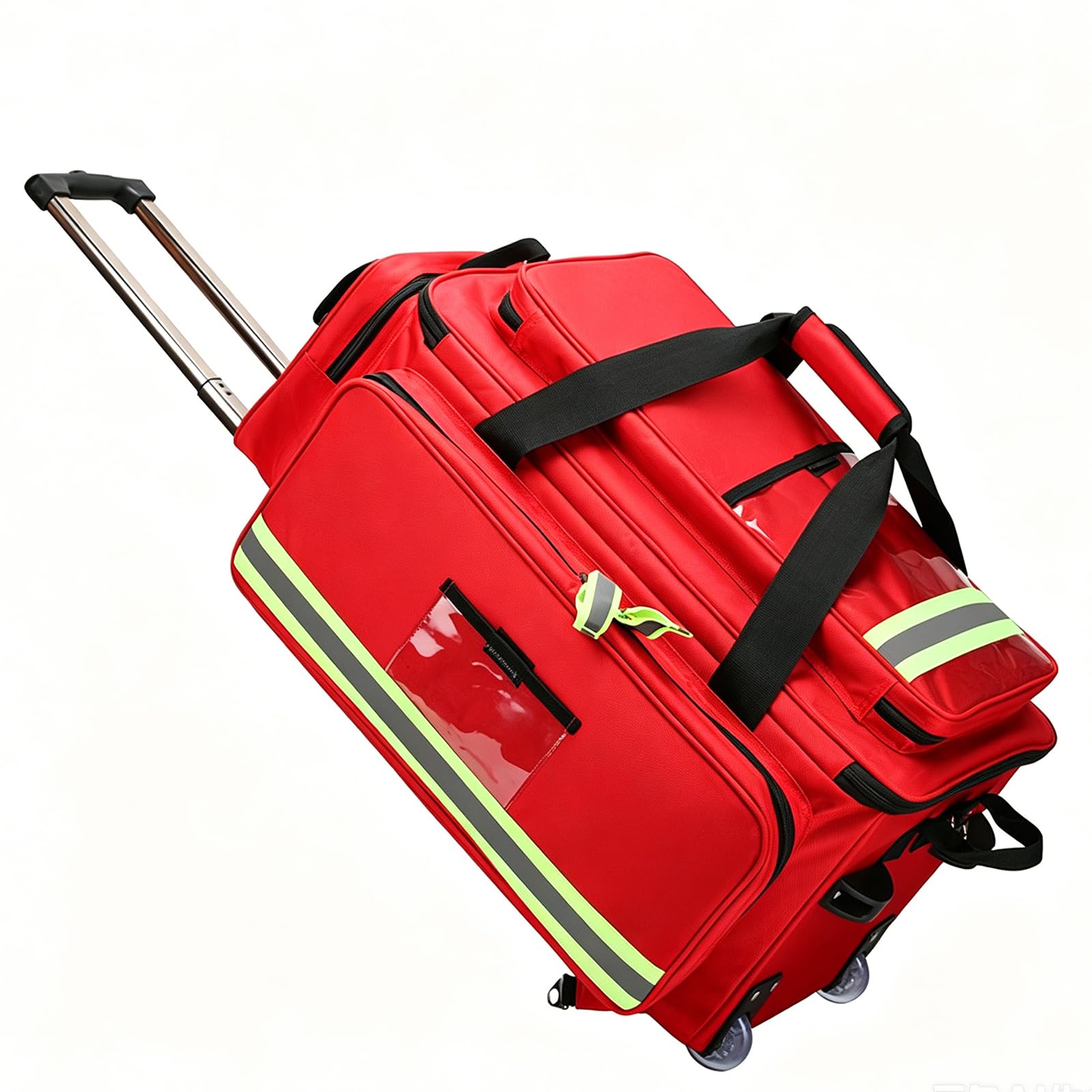 Bolsa Médica Rodante De Gran Capacidad, Gran Capacidad Red | Con Divisores Internos Y Fondo Antirrayaduras, Tejido Oxford 1800d Resistente Al Fuego, Para Uso Doméstico Y Comercial