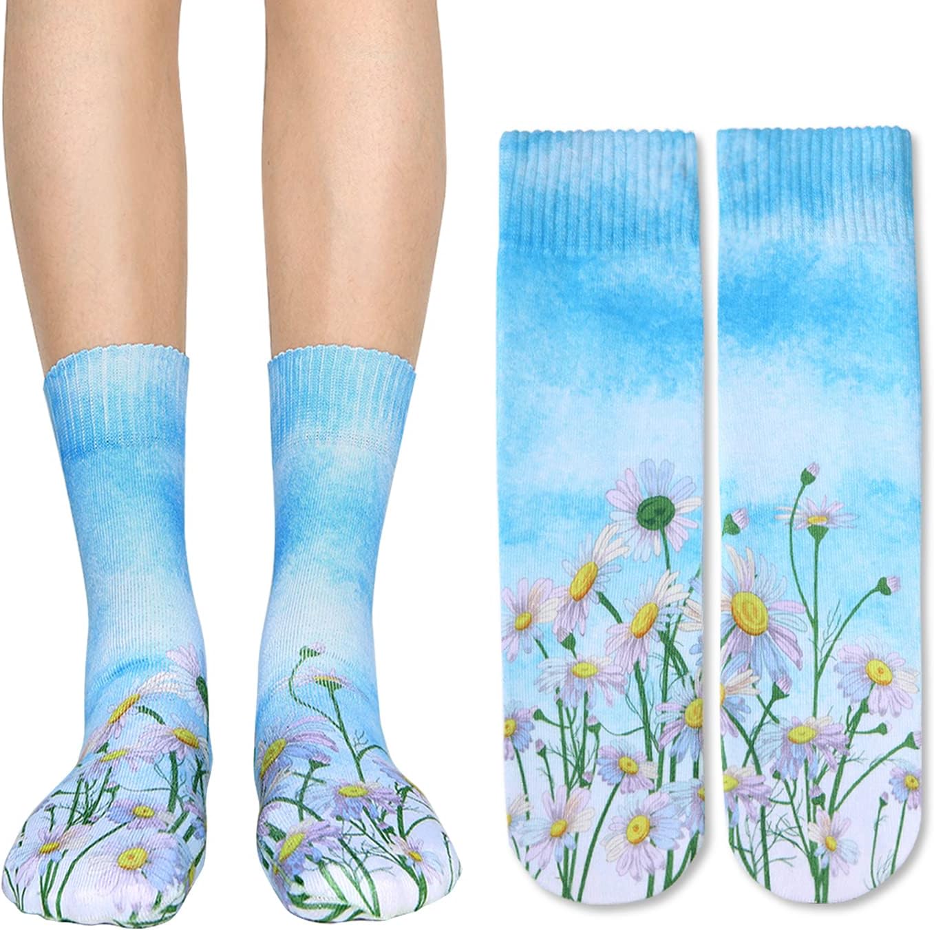 Benefeet Sox Funny Socks for Women Girls Novelty Crazy Design Patterned Casual Cotton Crew Socks Cute Ankle High Dress Sock - Image 2
