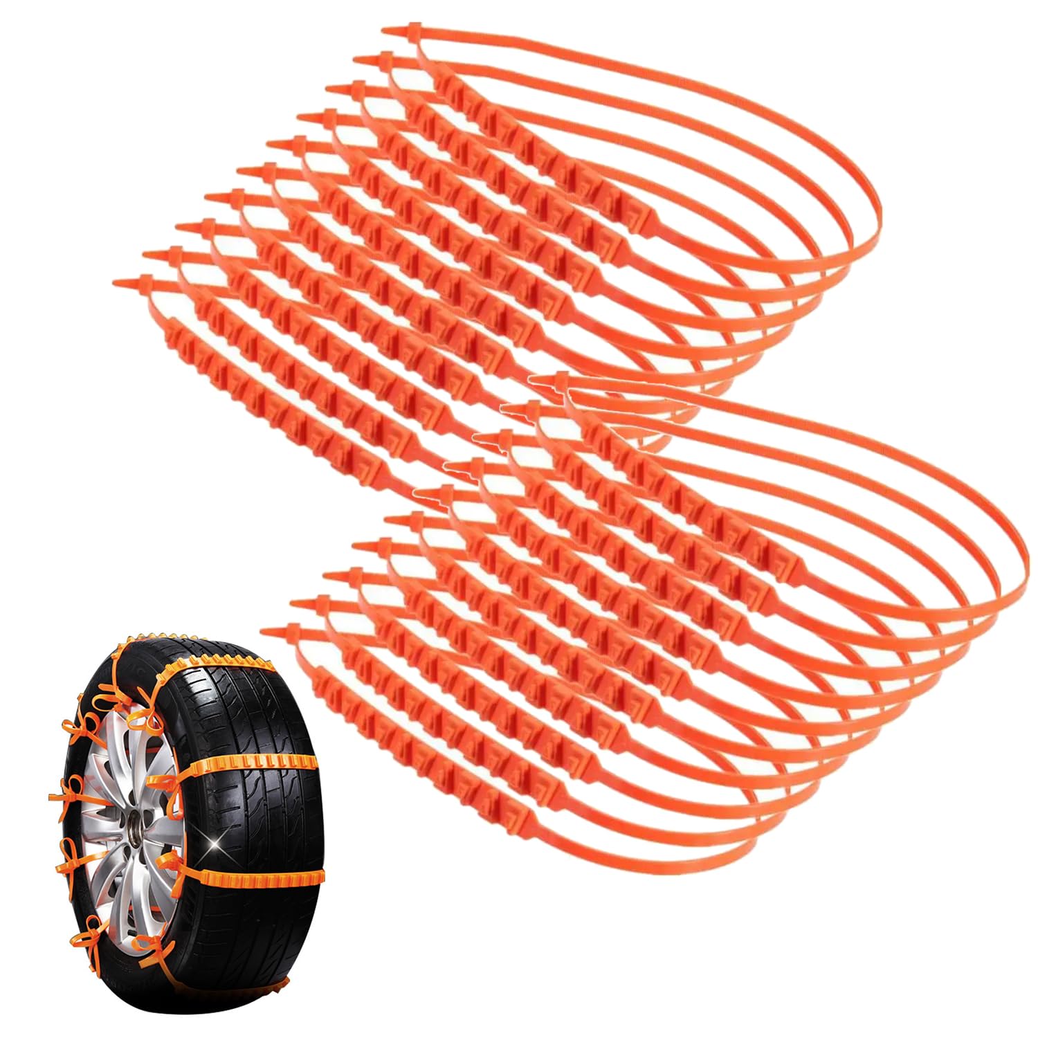 Catene Da Neve Antiscivolo Per Auto, Set Di Catene Da Neve Universali,20 PezziTrazione Universale Per Pneumatici, Per Fuoristrada, Suv, Furgoni
