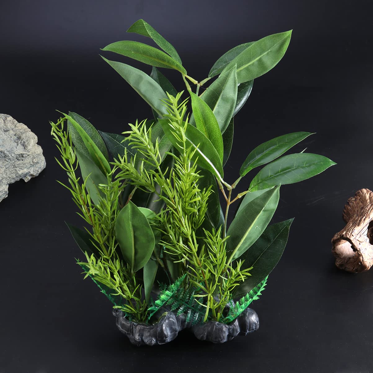 Happyyami 2stücke Künstliche Wasserpflanzen Für Aquarien wasserdichte Dekoration Mit Realistischer Kokospalme Für Fischbecken Und Terrarien Pflegeleicht Und Geruchlos Perfektes Heim Und