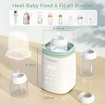 Chauffe-biberons et stérilisateur à vapeur intelligent Momcozy, chauffe-lait pour bébé rapide avec contrôle de température précis et arrêt automatique, chauffe-biberons multifonctionnels pour lait maternel ou formule