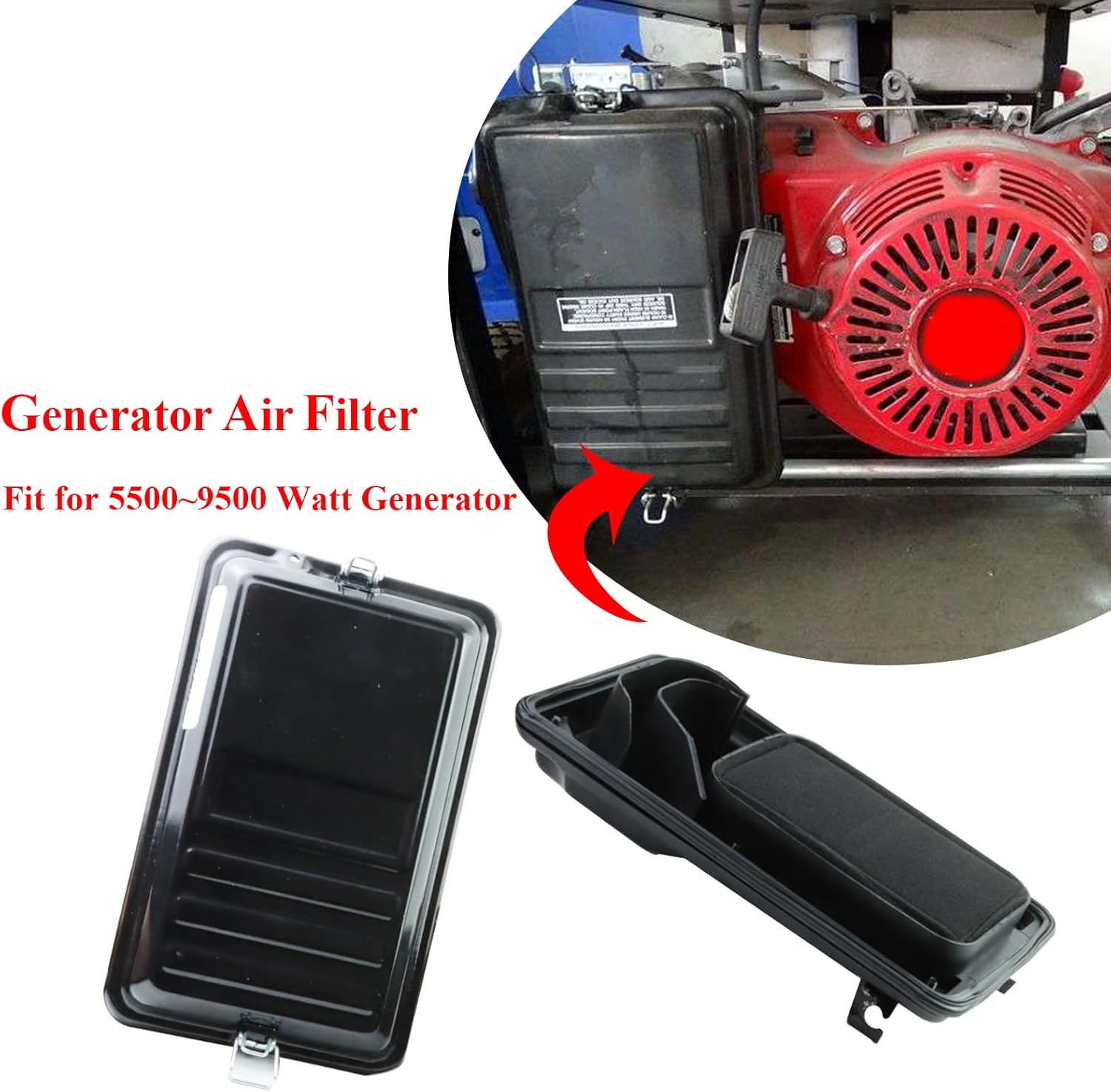 420cc Generator Air Filter/Air Housing Filter Assembly for 5500 6500 8750 9000 9500 watt Compatible with Honda Champion Predator Generators Air Housing Filter for GX240 GX270 GX340 GX390