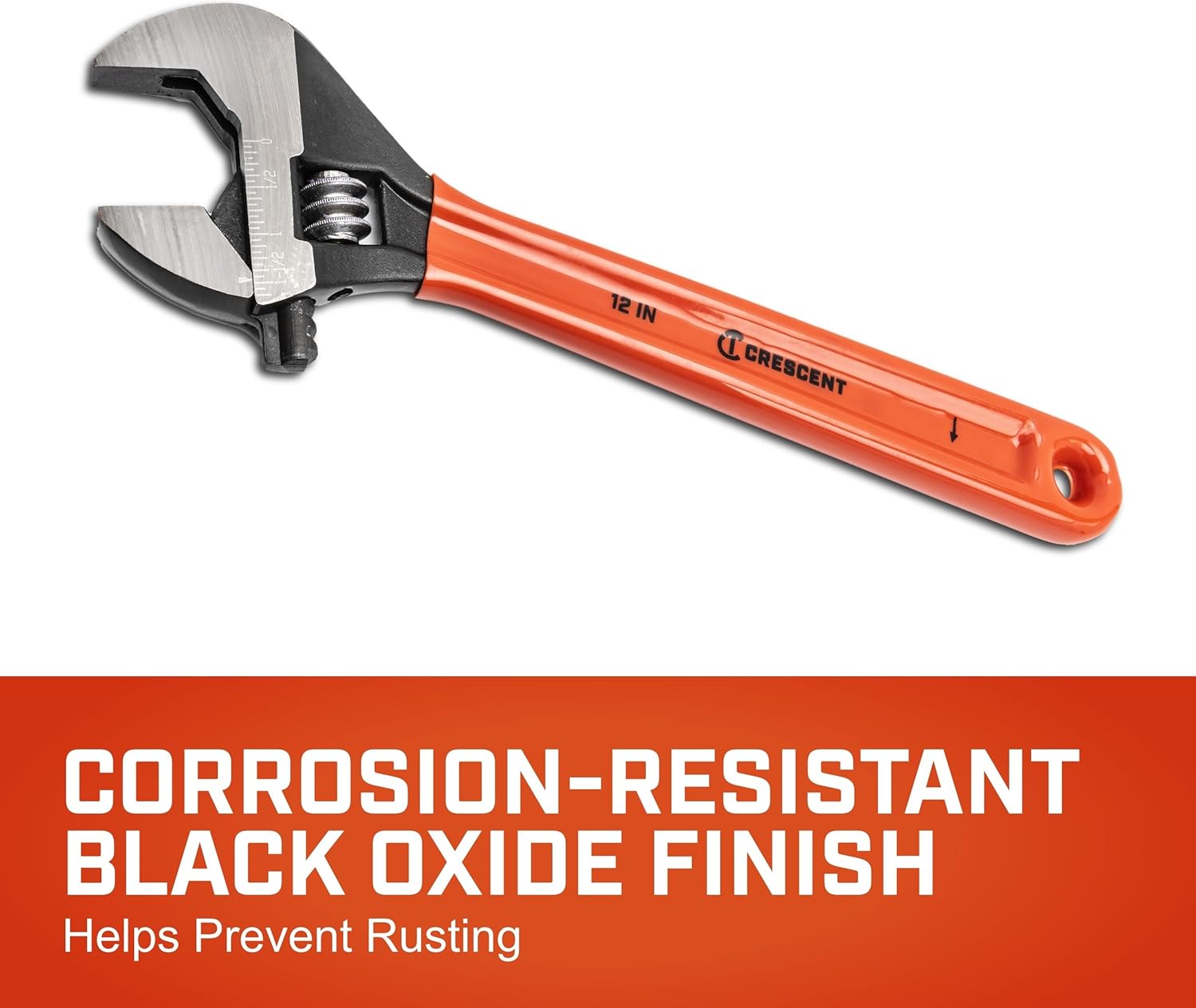 Crescent 12" Adjustable Black Oxide Cushion Grip Wrench - Carded - AT212CVS