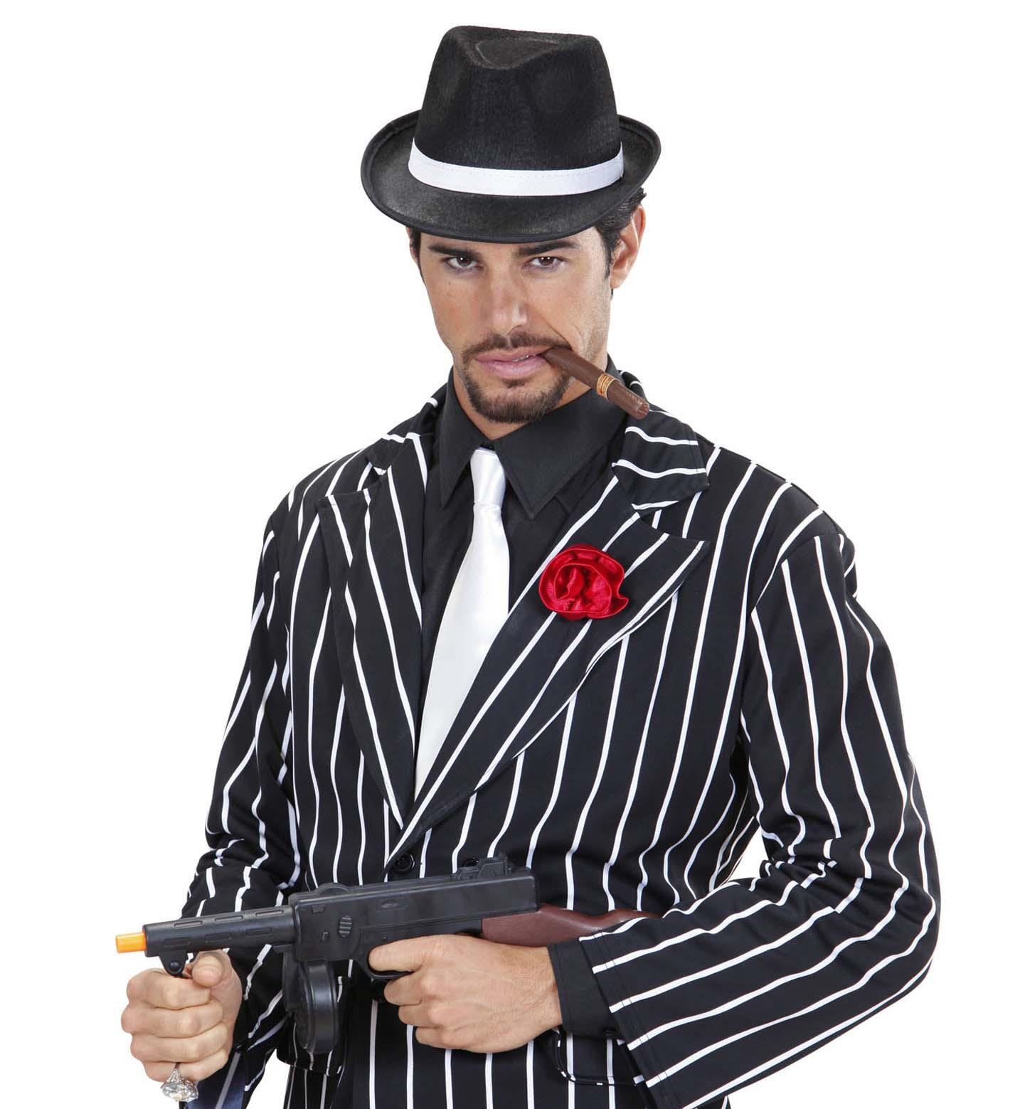 Widmann Milano Sombrero Al Capone De Fieltro – Accesorio De Gánster Para Disfraces, Color Negro, Estilo Años 20