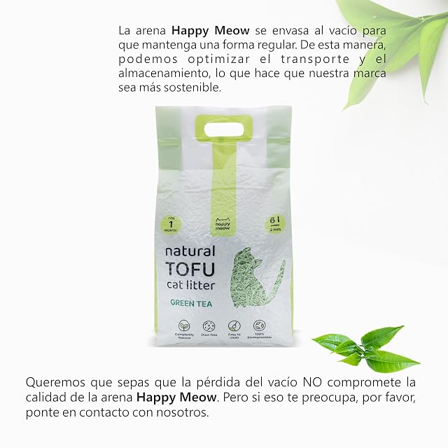 Foto 4 de 7 de HAPPY MEOW Arena de Tofu para Gatos (6L / 2,5Kg) - Natural y Biodegradable