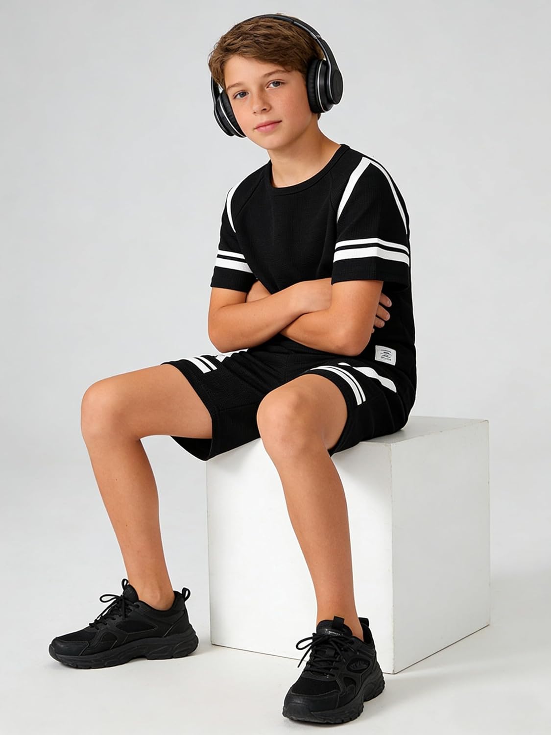 Tween Boys Clothes Summer Simple Print T-Shirt And Shorts Set 2 Pieces Teen Trendy Outfits Size 7-14 Year - Image 4