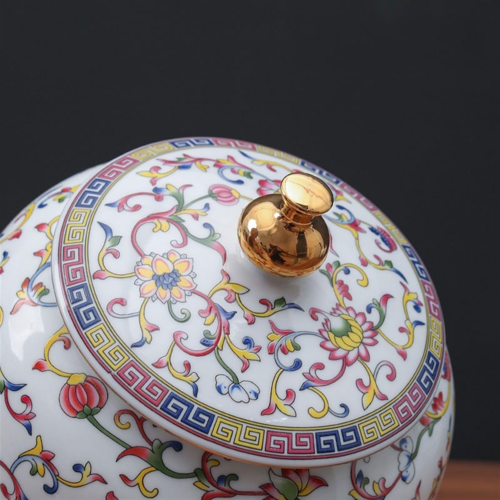 Tarro de Almacenamiento, Hermoso Tarro de cerámica esmaltada para Almacenamiento de té, Tarro de Almacenamiento Retro Chino para el hogar, Adornos Decorativos, contenedor de a