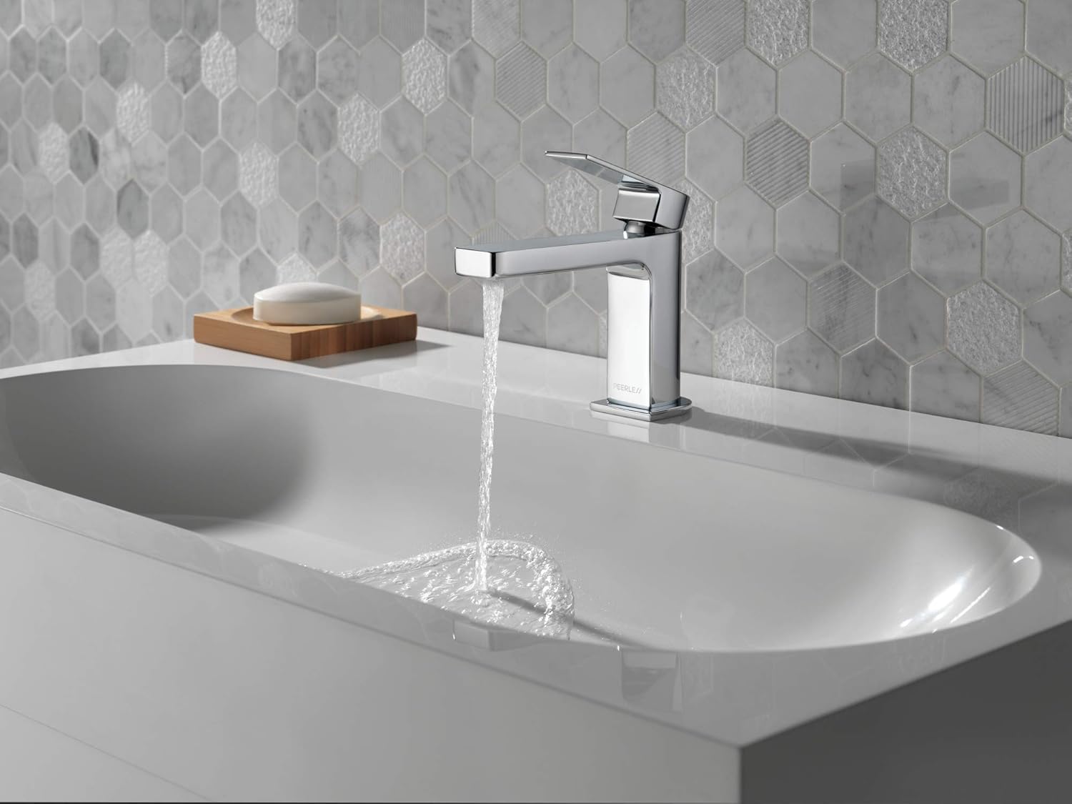 Peerless P1519LF-BL-LPU Handle Lavatory Faucet Single Hole, 1.0 GPM Water Flow, Matte Black