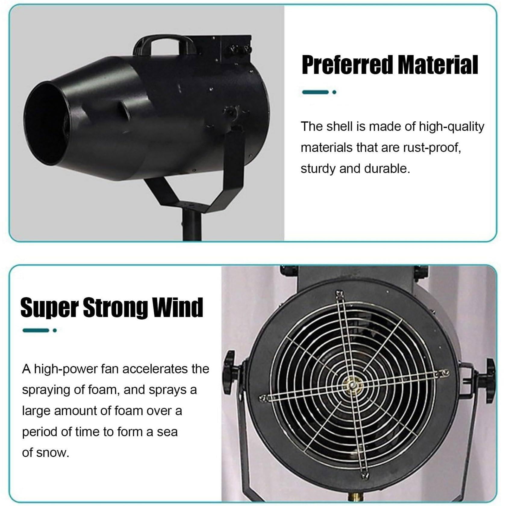 Máquina de chorro de espuma de 1000 W, equipo de DJ para fiestas al aire libre, villas, piscinas, escenarios, máquina de efectos especiales, cañón de espuma para discotecas.,Black