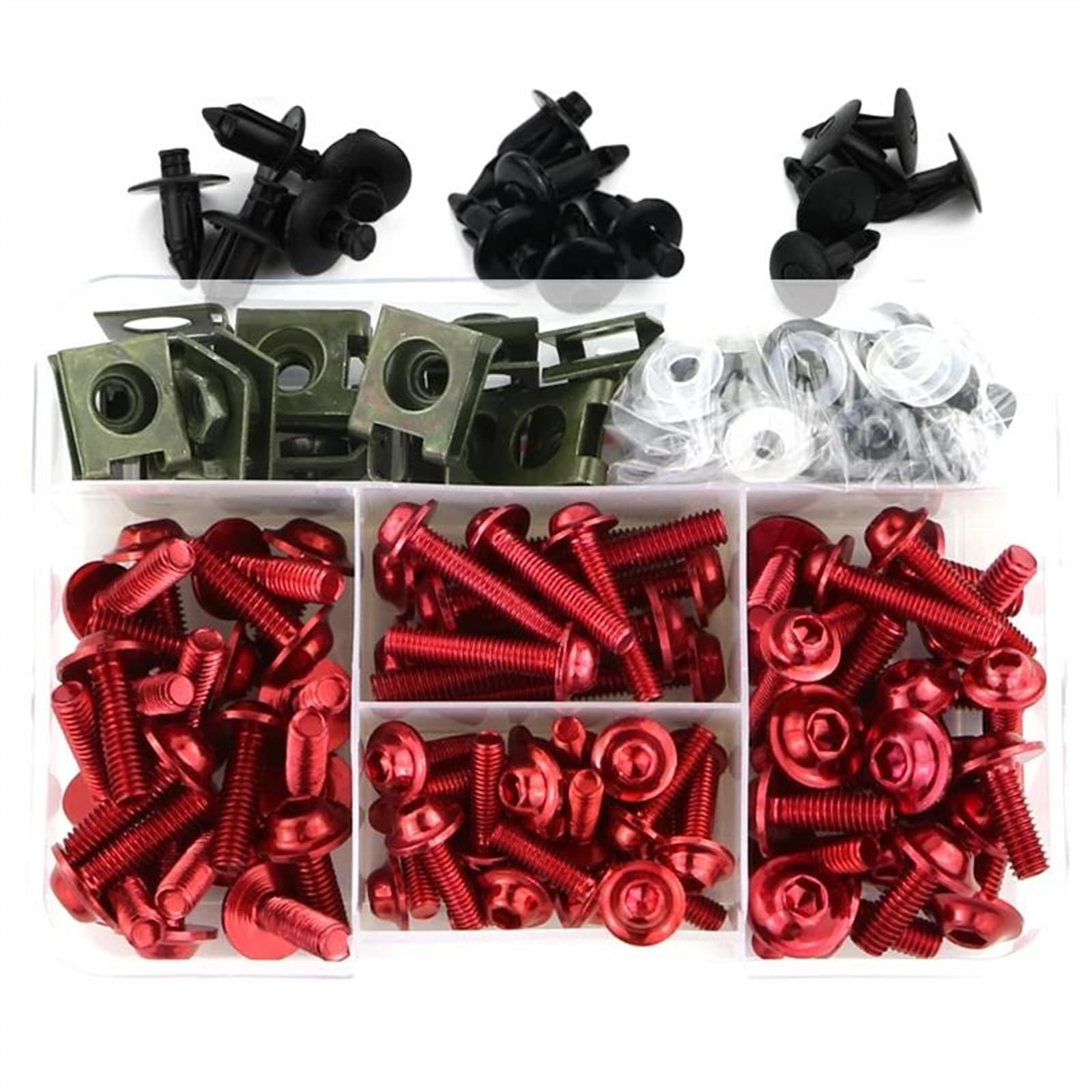 Fairing Bolts Kit Screws For VFR750 VFR750F VFR800 VFR800X Crossrunner VFR1200X VTR1000 VTR1000F VFR1200F CNC Alloy(Rosso)
