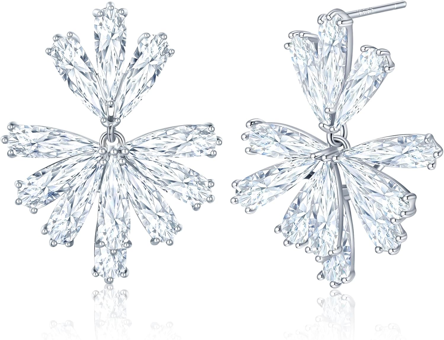 Gemsme Bridal Wedding Earrings for Brides Bridesmaides, 925 Sterling Silver Posts hypoallergenic Cubic Zirconia stud,Drop & Dangle Earrings for Women Jewelry Gifts