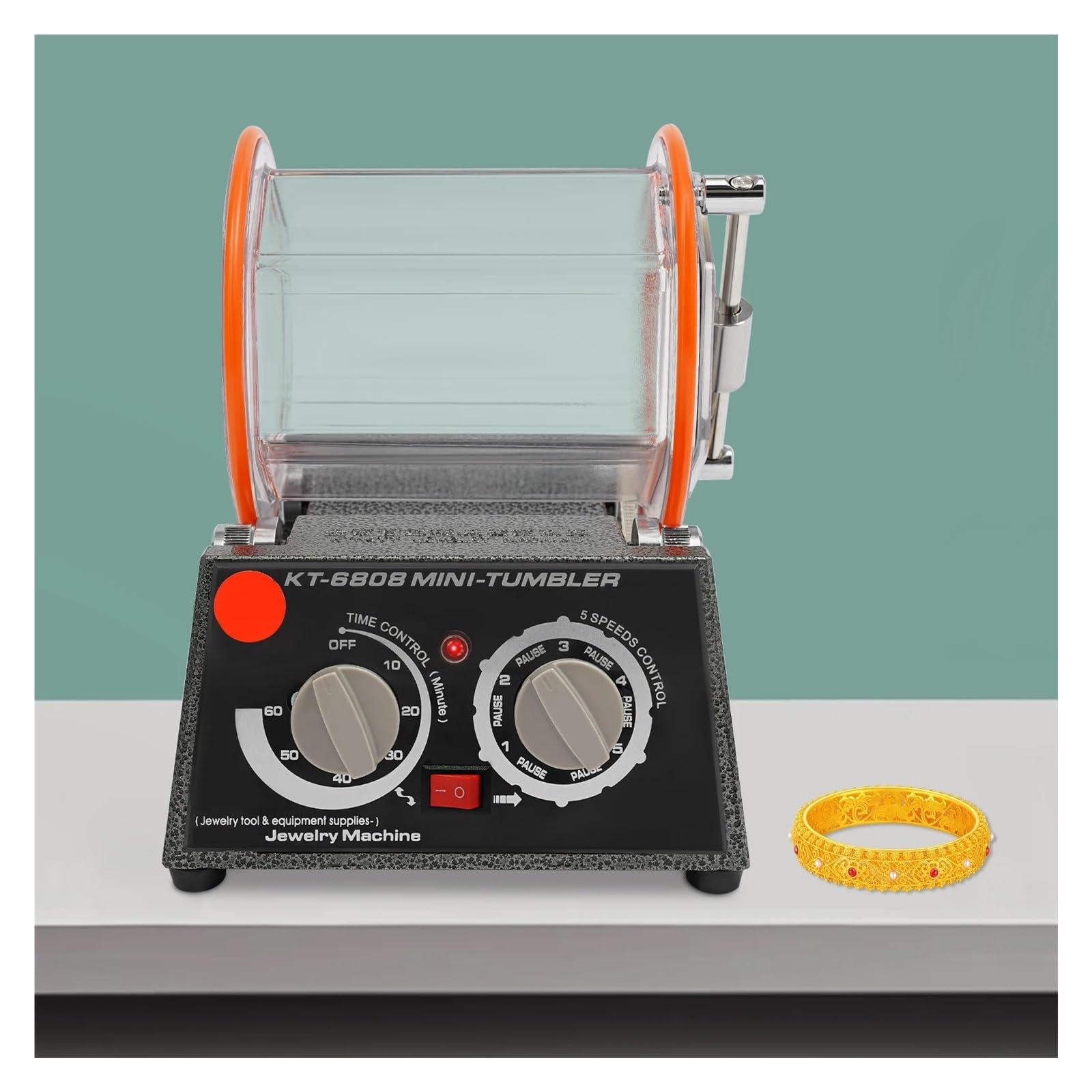 Polisseuse Électrique À 5 Vitesses, Rotative Programmable, Tambour For Bijoux, Outils De Finition Conception Anti-Bruit