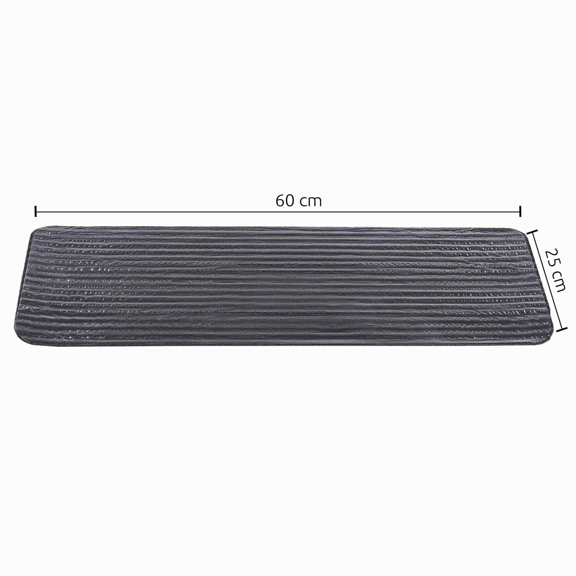 Kettelservice-Metzker Stufenmatte Treppenteppich Tulus Rechteckig Aufleger selbstklebend 60x25cm Hellbraun 15 Stück