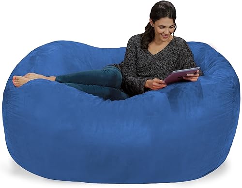 Miniatura 30 de Cozy Sack - Sillón de puff: Gran bolsa para muebles de espuma viscoelástica de 6 ft y tumbona grande – sofá grande con funda de microfibra suave