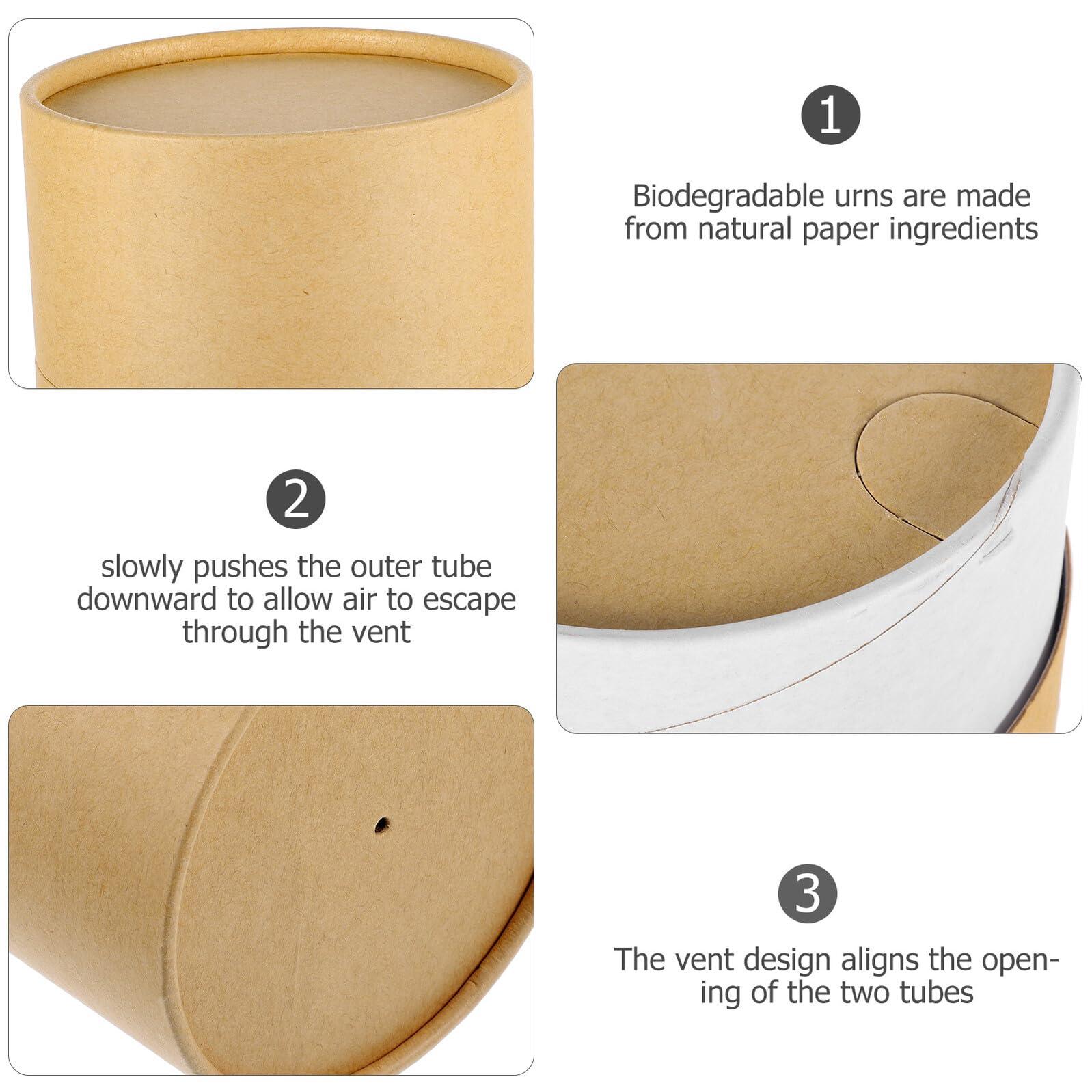 FRCOLOR Urna para Mascotas Biodegradable de Cartón Kraft, Diámetro 10 Cm X 26 Cm, Caja Funeraria para Mascotas, Tubo para Esparcir Cenizas, Urna para Cremación y Memorial de Perros