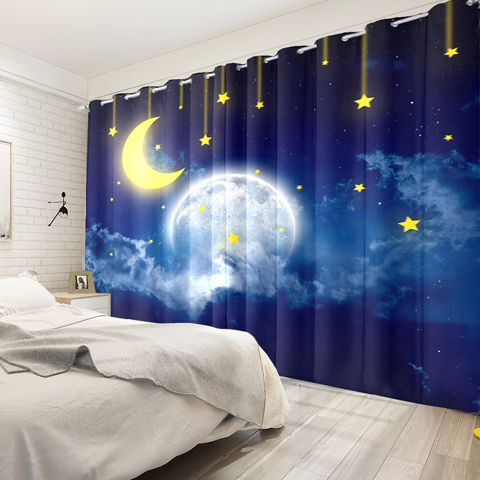 Cortinas Opacas 3D Mpresión Poliéster Térmico Aislante Y Ruido