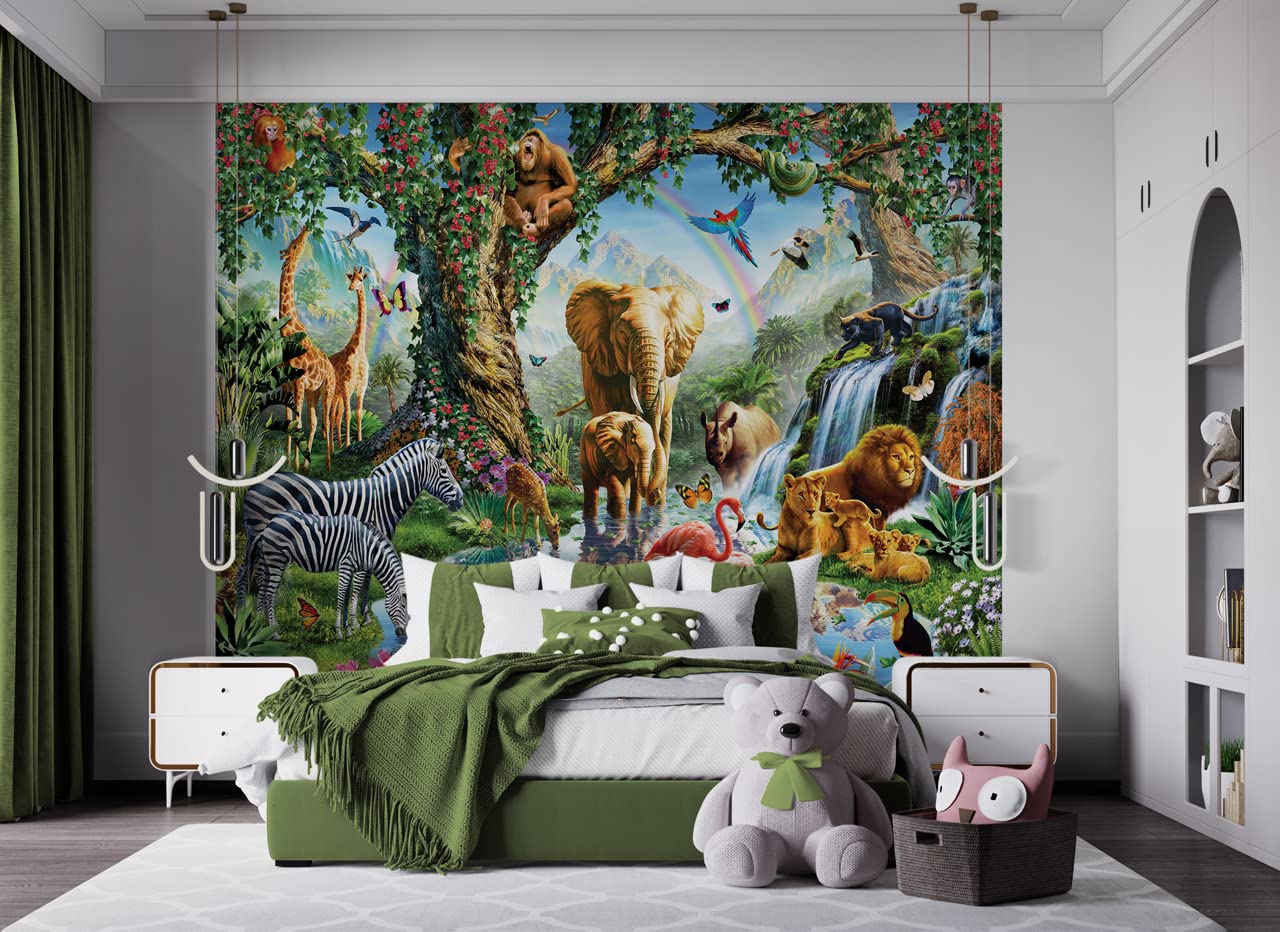 Walltastic Multicolour Jungle Lake Wallpaper Mural, Childrens Bedroom, Playroom, 8 Feet High X 10 Feet Wide, 1 Size