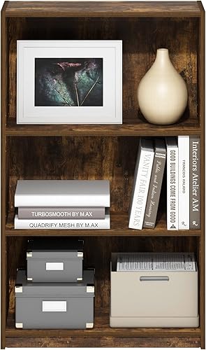 Miniatura 91 de Furinno Jaya Simple Home Estantería ajustable de 3 niveles, blanco Blanco,Negro -,Pino ámbar,Nuez Columbia,Espresso,Roble Frech