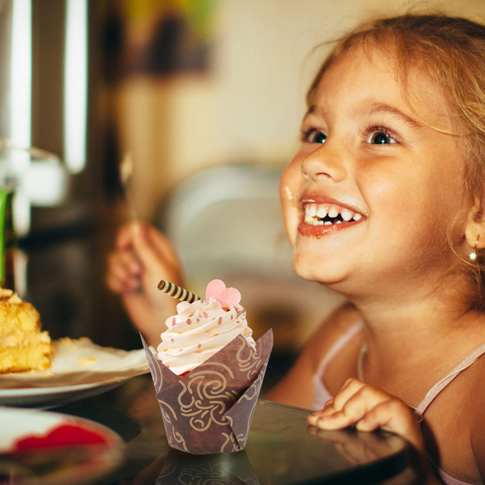 BESTonZON 2 Juegos 200 Piezas Bandeja De Pastel Moldes Para Muffins De Calidad Tazas Para Hornear Muffins Cubiertas De La Magdalena Tazas De Magdalenas Taza De Mousse Papel Bebé Mini