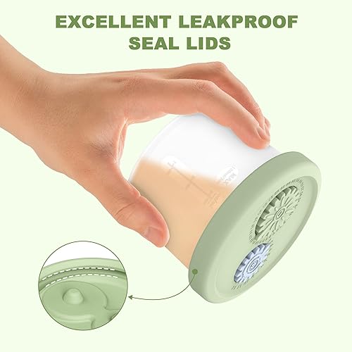 Miniatura 7 de Recipientes de silicona para alimentos para bebés con tapas de seguimiento de fechas, paquete de 6 recipientes reutilizables para almacenamiento de