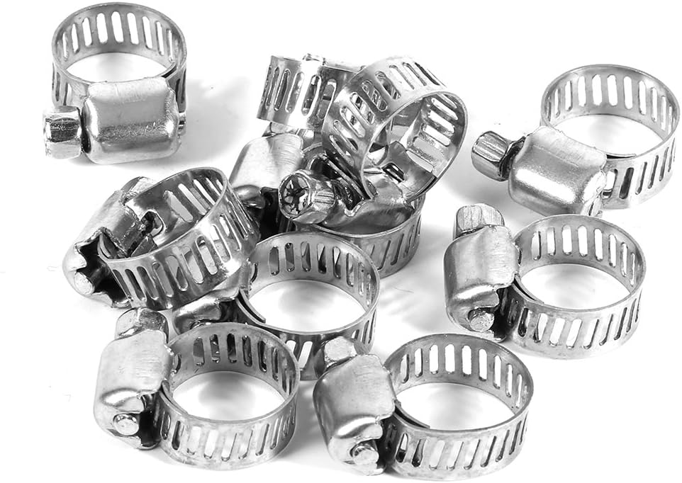 Fockety CUYT Electroplate Tube Spring Hose Clamp, 8-12mm, 10 Pieces
