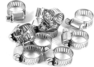 Fockety CUYT Electroplate Tube Spring Hose Clamp, 8-12mm, 10 Pieces