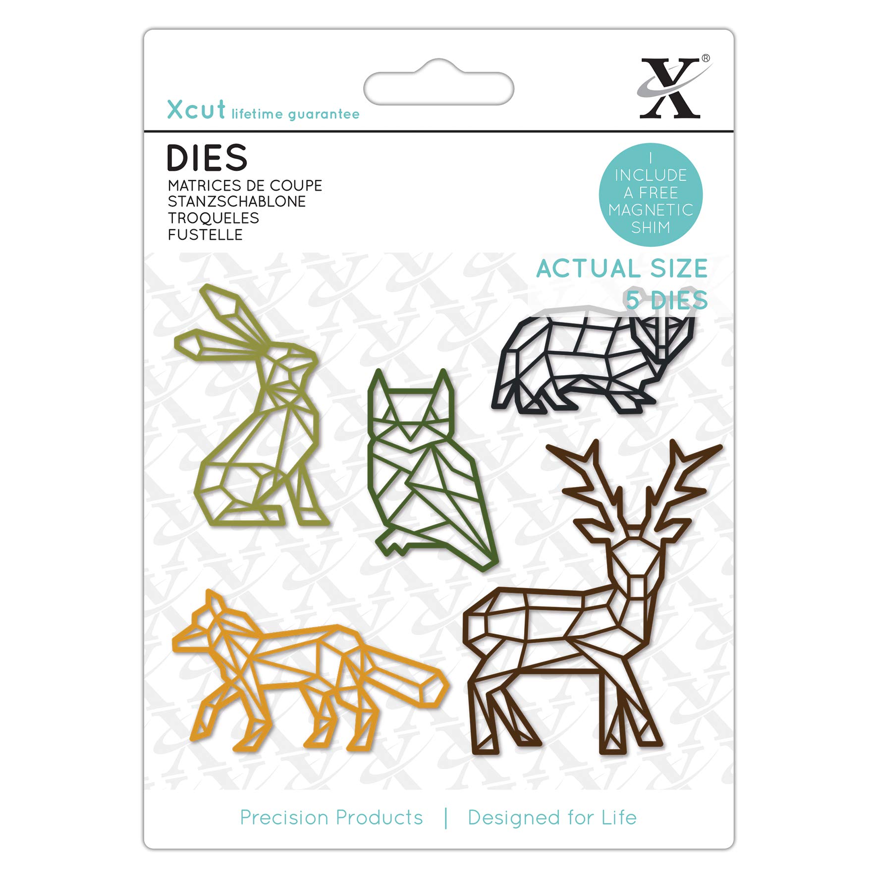 Xcut Multi Dies Geometric Woodland Animals, Carbon Steel, Art & Craft, Carbon Cutting Tool Supplies Beautiful Decoration, Card Making, Gift Tag, Wrapping, Scrapbooking, Invitation Making, Crafters Companion
