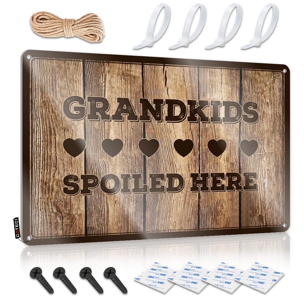 Sign Beauty Vintage Wall Decor | Grandkids Spoiled Here Trendy Collection For Longhorn Home Decoration(30X40CM)