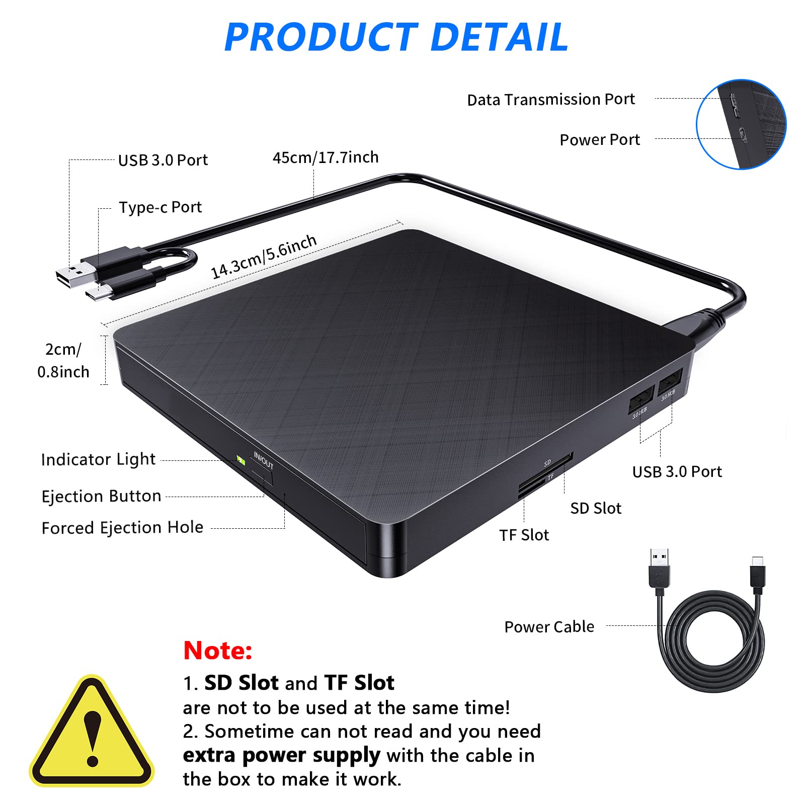 Amazon.com: HATOKU External CD DVD Drive for Laptop, USB 3.0 and