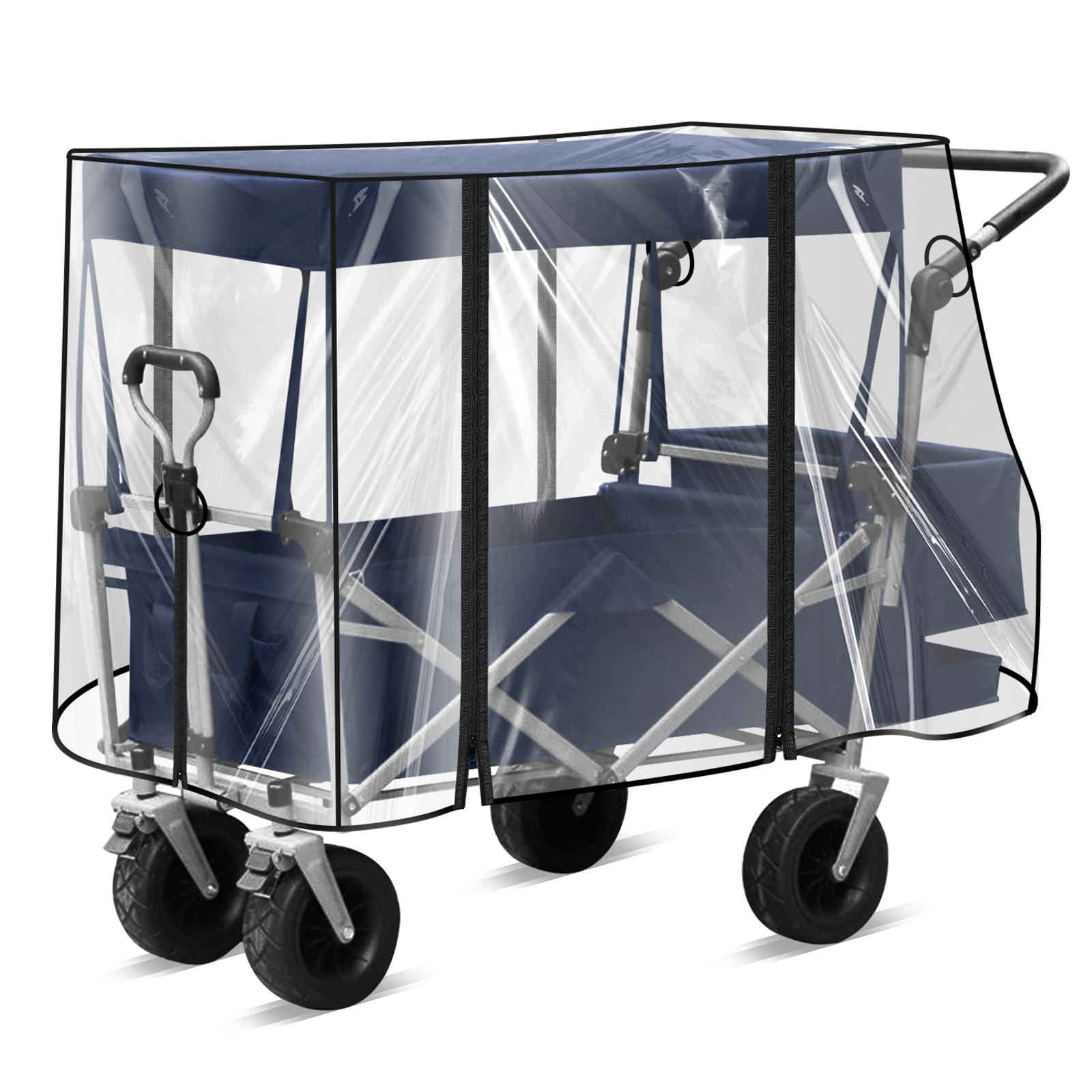 Regenschutz Für Bollerwagen, Bollerwagen Regenschutz, Regenverdeck Bollerwagen Regenabdeckung Bollerwagen Zubehör Regenschutzhülle Pvc Faltbar Mit Dach Für Handwagen Faltbare Strand Transparent