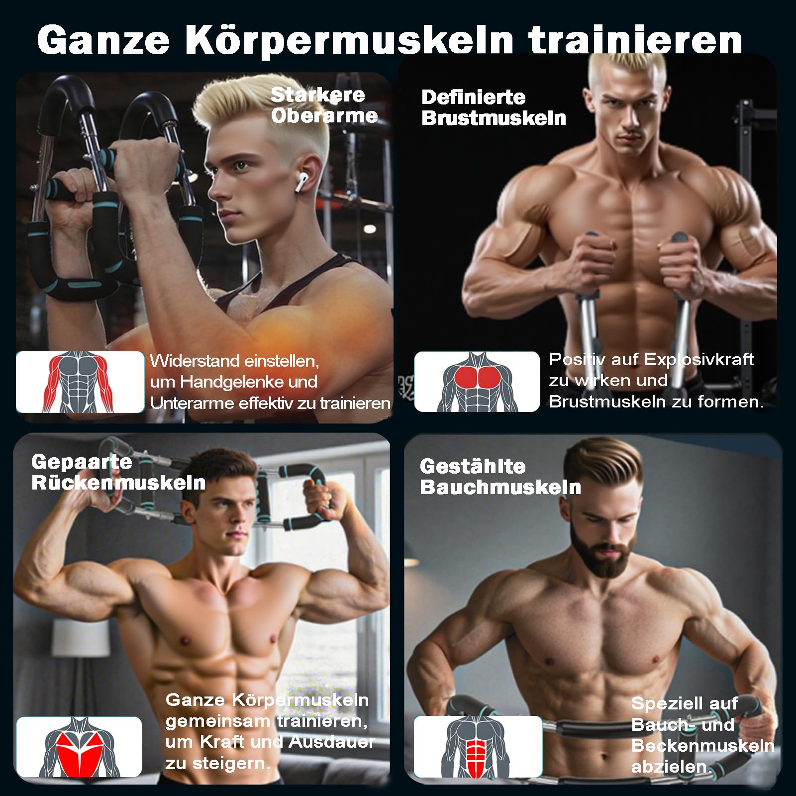 Shaker Twister - Espansore regolabile per la parte superiore del corpo e delle gambe, per la forza del corpo, per il fitness, modellare il corpo perfetto per gli uomini