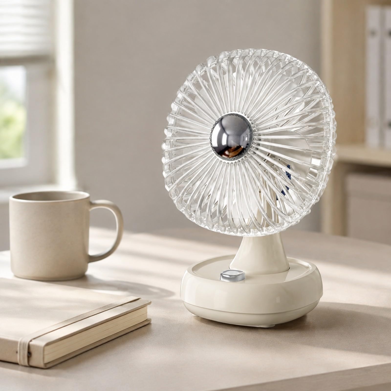 Mini Ventilateur Portable Rechargeable Silencieux Ventilateur Table USB Économique en Énergie pr Extérieur, Zone D'étu, Vert