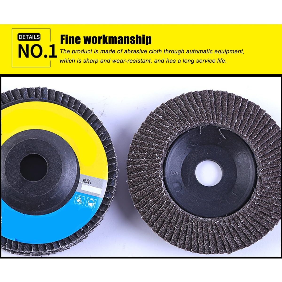 10 Stück 4-Zoll-Fächerscheiben, Körnung 60/80, Schleifscheiben for Metall, Holz, Marmor(80grit Plastic shell)