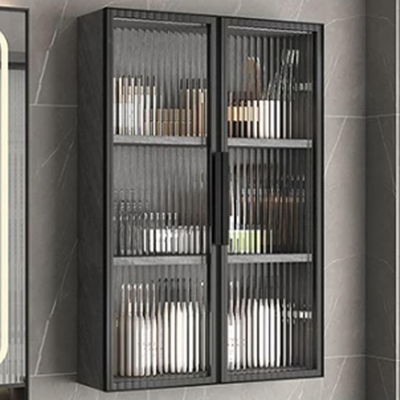 Armoire murale en verre à deux portes pour organiser et optimiser votre espace