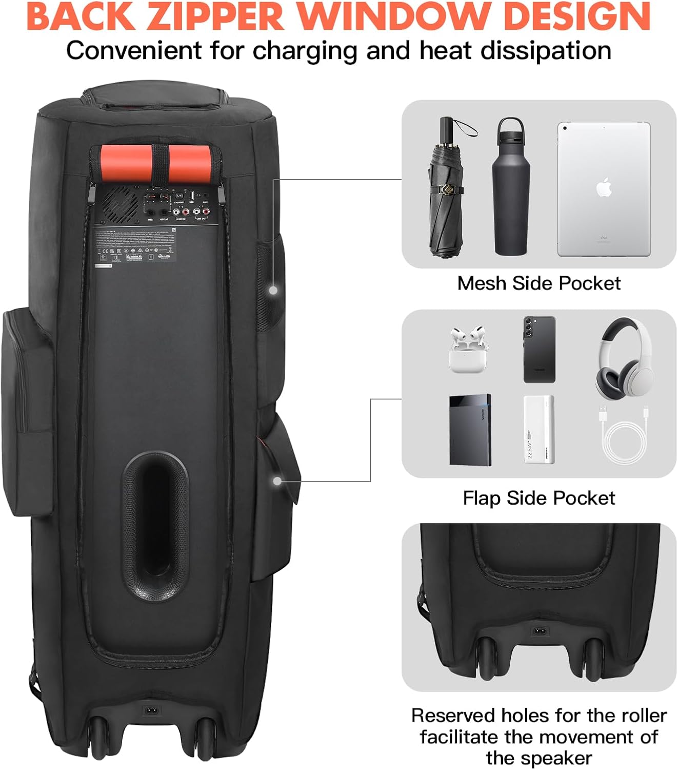 Speaker Case Compatible with JBL PartyBox 1000,Bottomless Speaker Dust Cover Storage Bag Fits for JBL PartyBox 1000 for Outdoor Travel,Portable Cover Only(Without Wheels and Pull Rod) - Image 6
