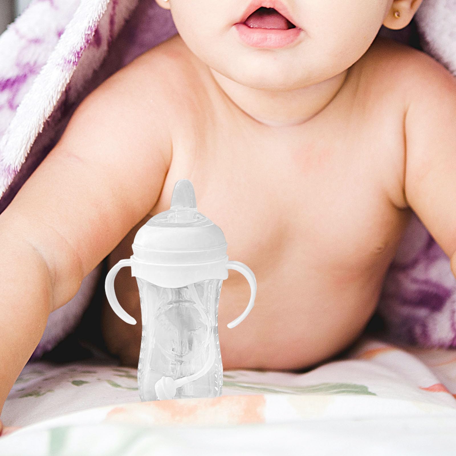 Flaschengriff-Halter für Avent Natural Weithals-Standard PP Kunststoff-Baby-Babyflasche, 2 Rot, 2 Blau, 1 Weiß (5 Stück)