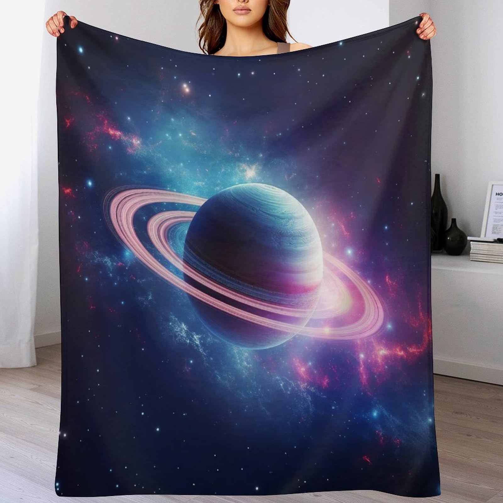 Plaid douillet étoilery Sky en flanelle pour canapé et voyage