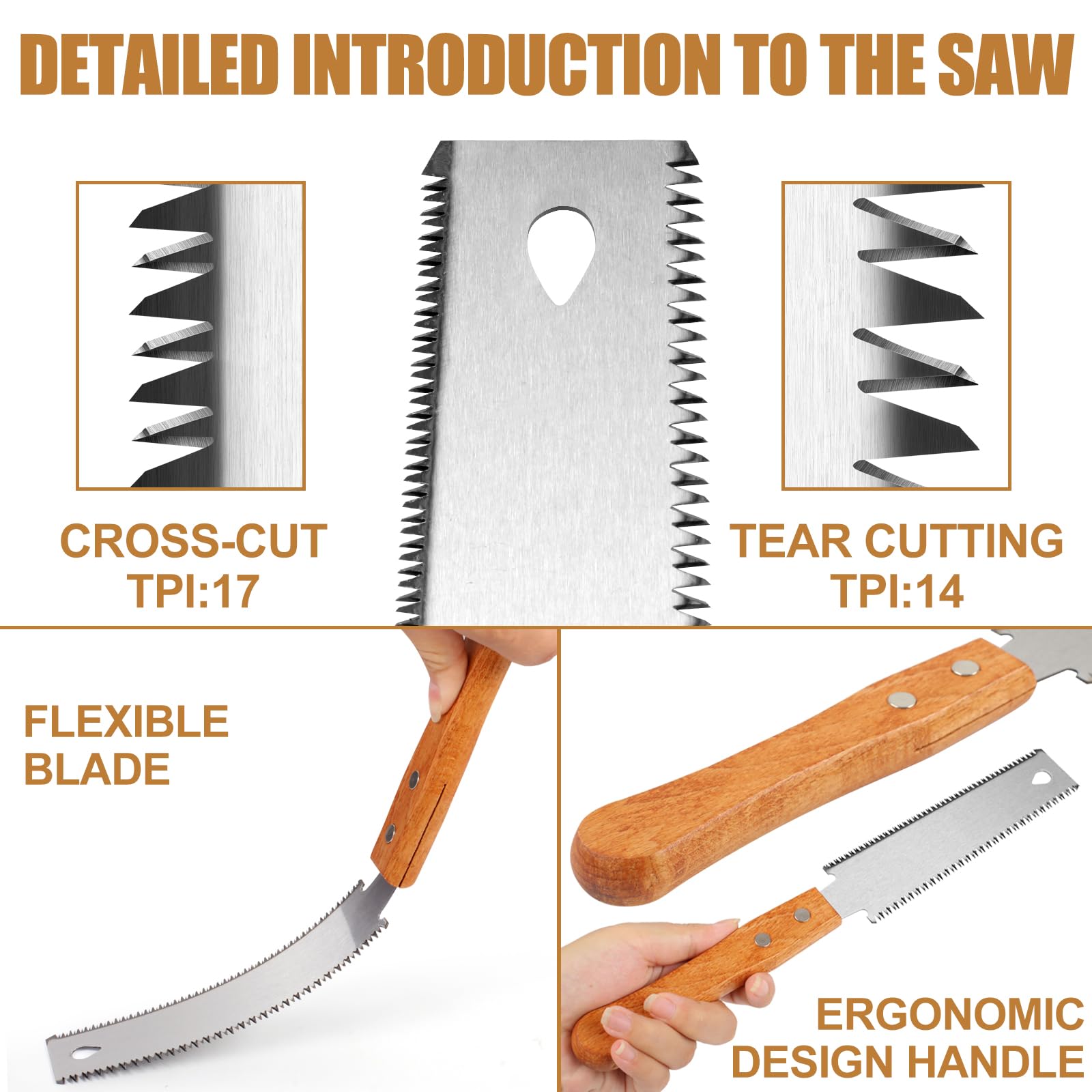 Japanese Hand Saws - 2 Pack, 6 Inch Pull Saw -3