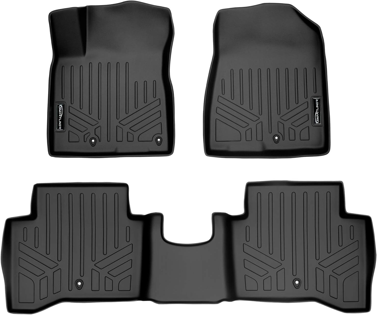 MAXLINER Custom Fit Floor Mats 2 Row Liner Set Black Compatible with 2017-2021 Kia NIRO Only Fits Standard and Plug-in Model