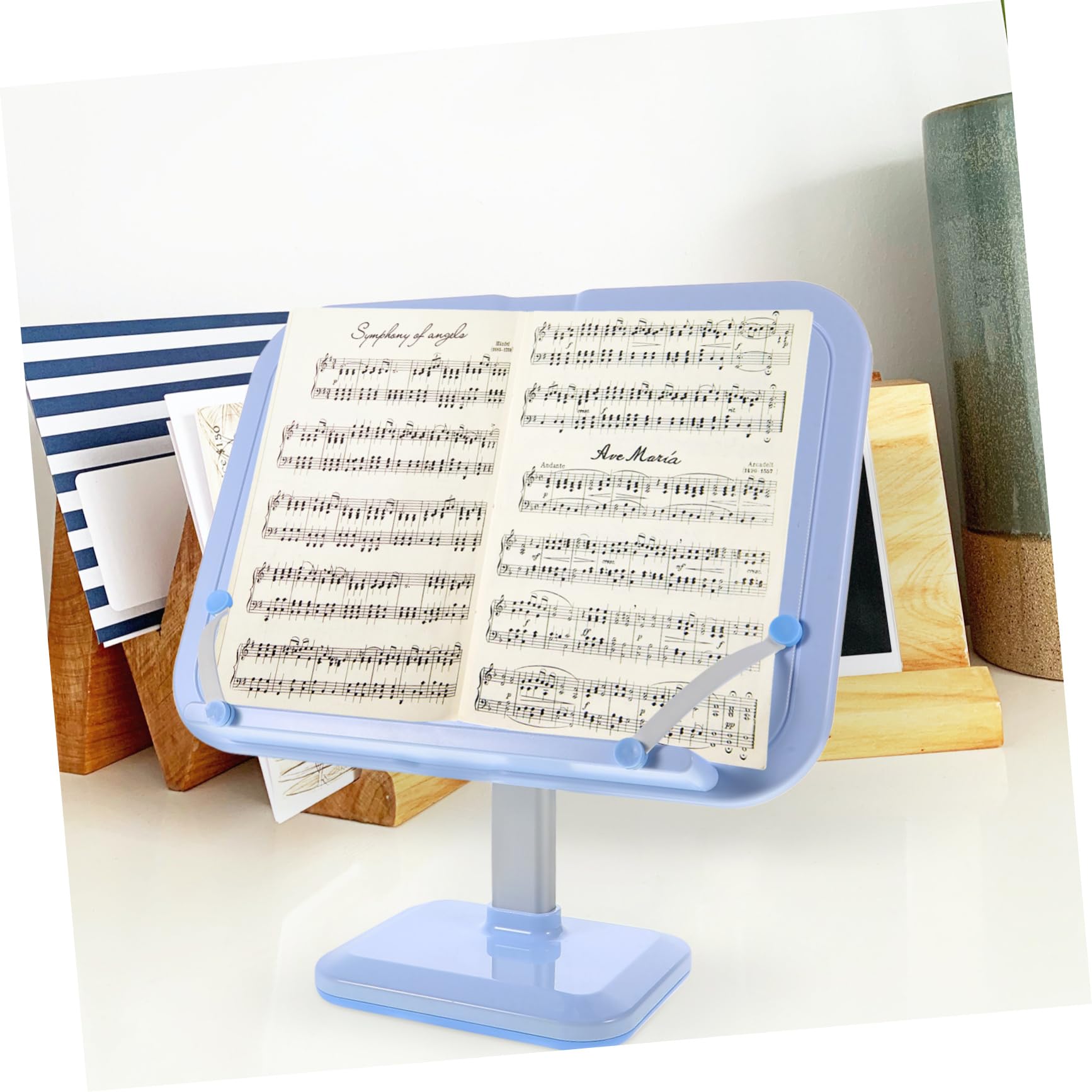 Leggio Pieghevole Regolabile Supporto per Libri con Clip Leggio da Scrivania per Lettura Supporto Portatile per Libri di Cucina e Testi