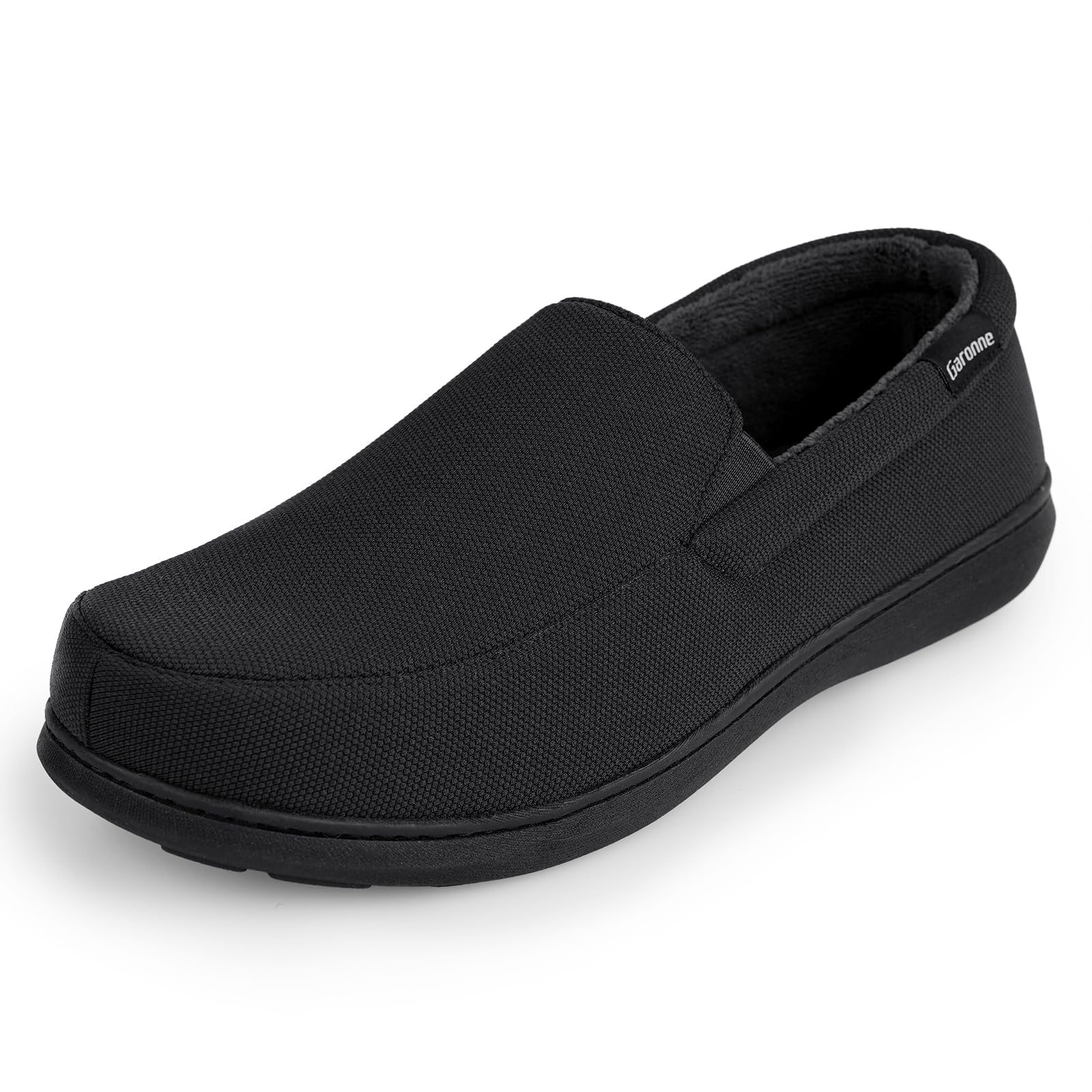 Garonne Men's Minimalist Memory Foam Slippers for Indoor/Outdoor, Breathable Knit House Shoes with Nonslip Rubber Sole