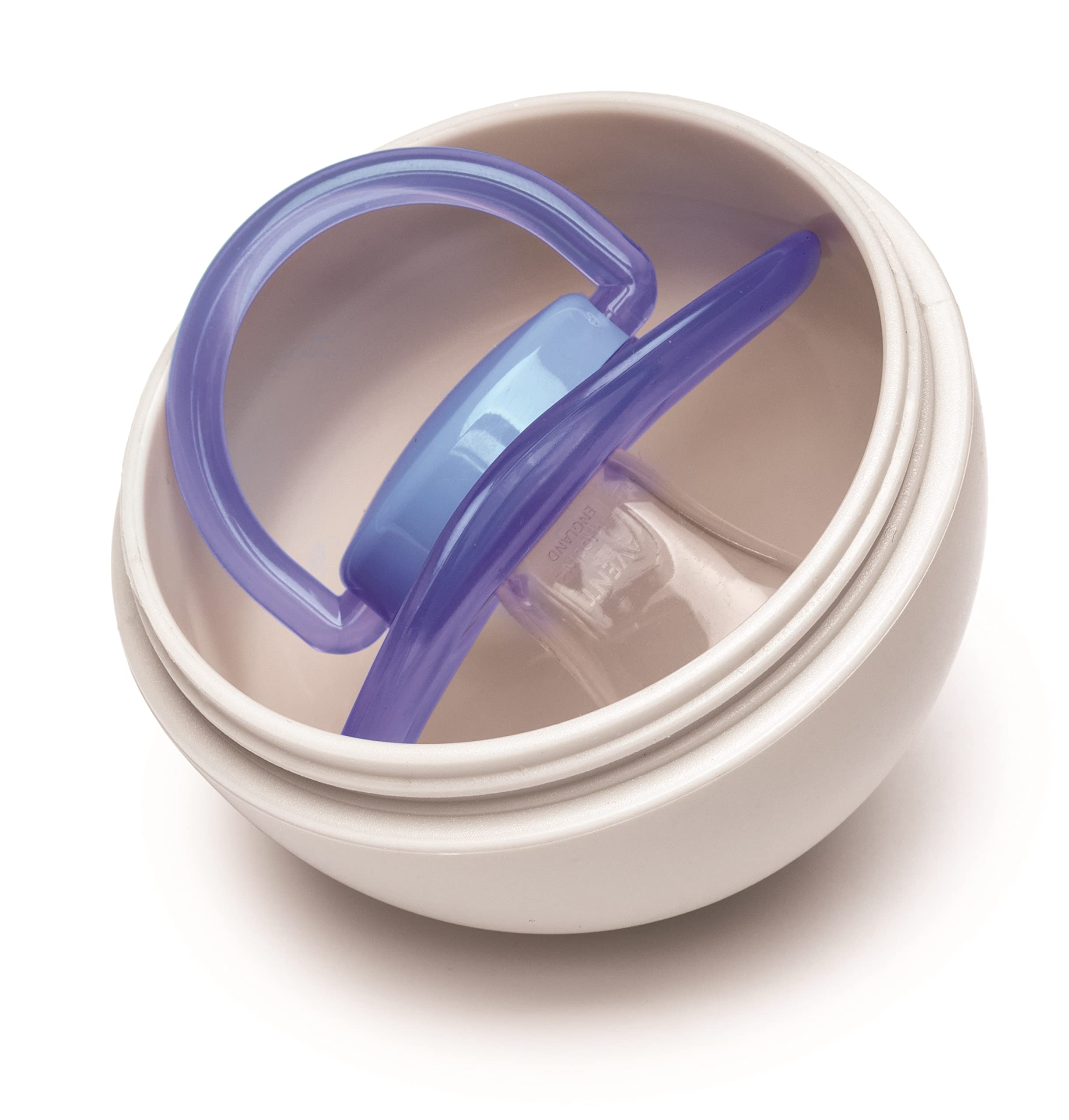 Melii Pacifier Pod Grey & Blue - Pacifier Storage Container with Carabiner Clip