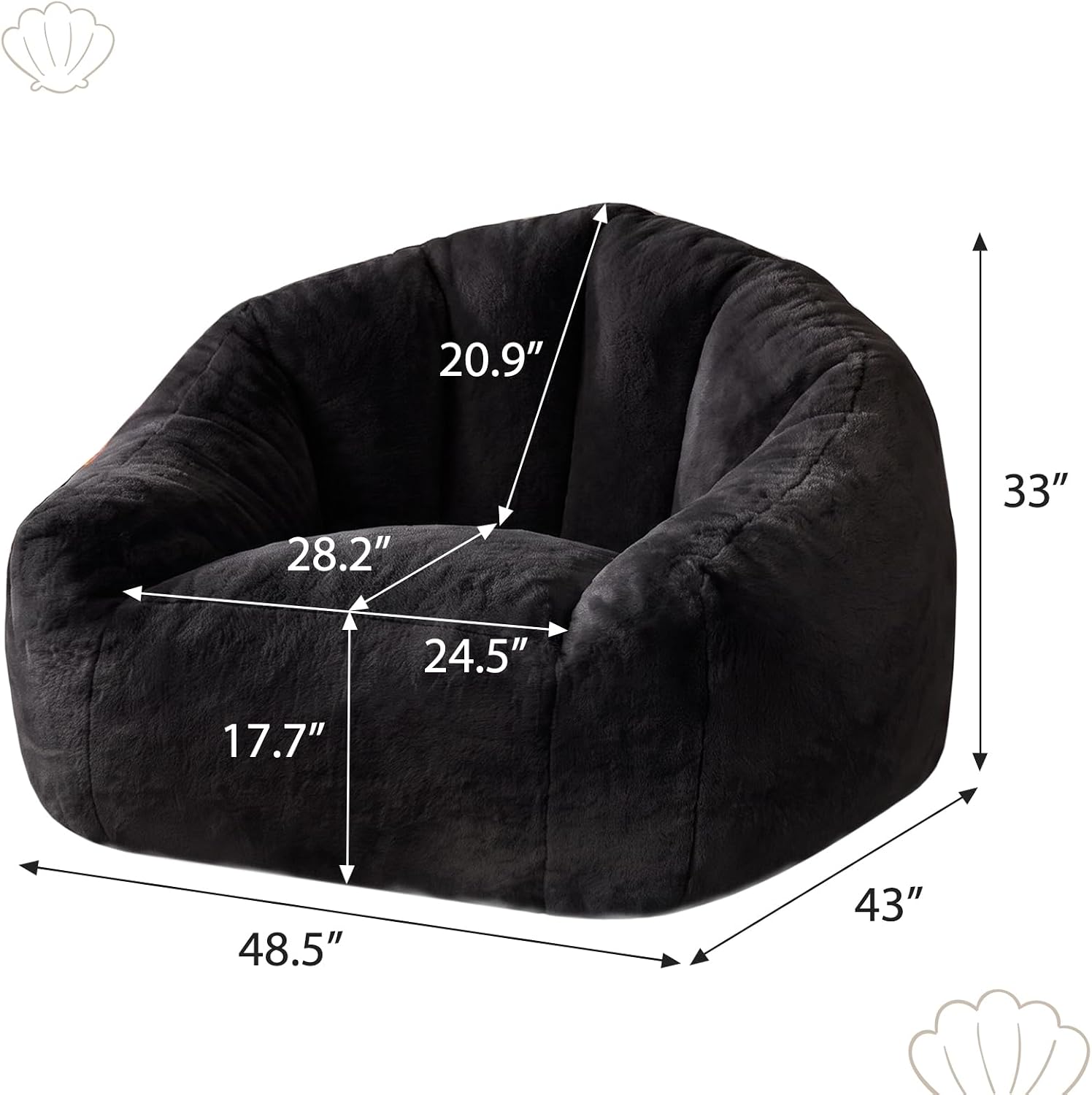 HUGHEAVEN Max Giant Bean Bag Chair, Bean Bag Sofa for Adults & Teens image 2