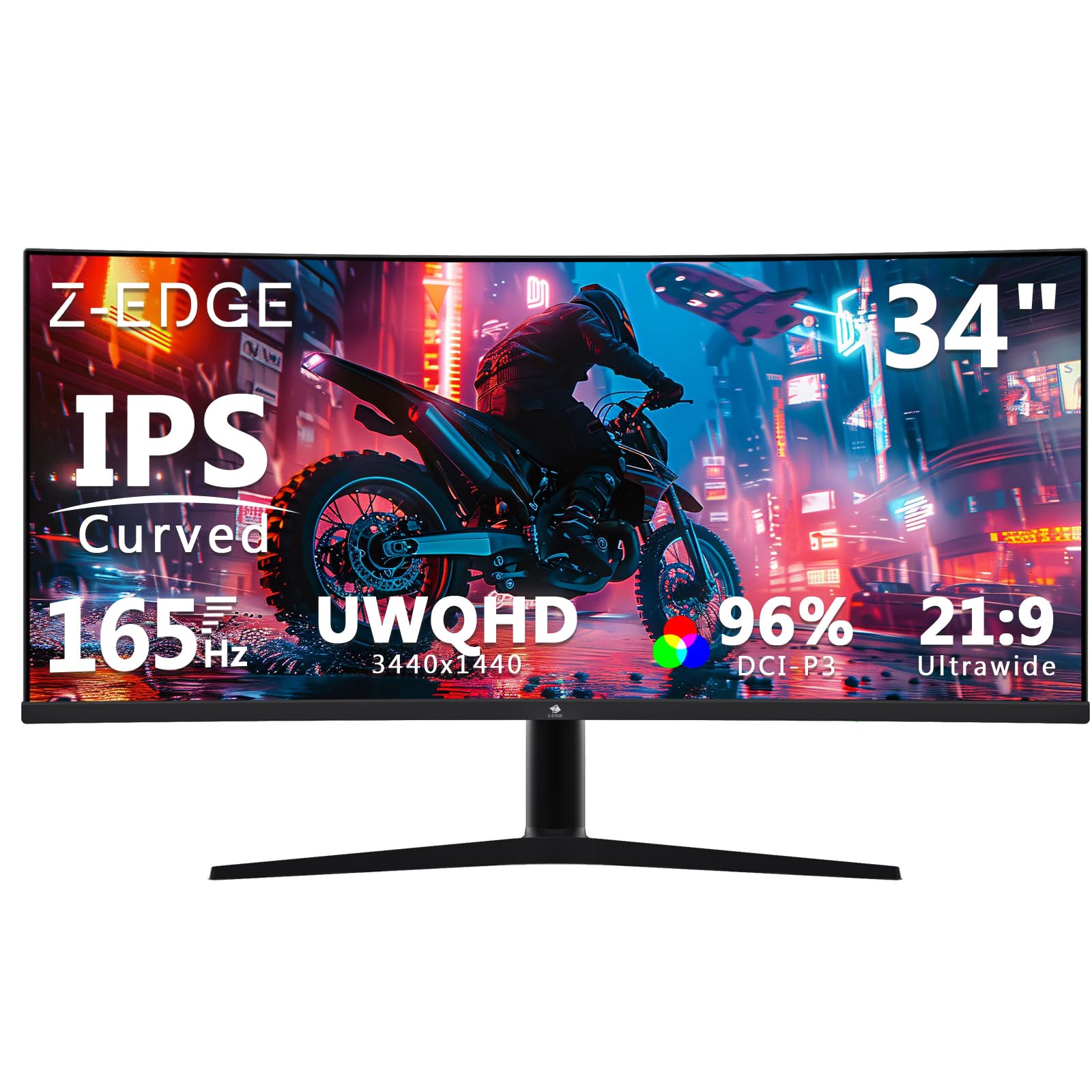 Z-Edge Ultrawide Curved Gaming Monitor 34 Zoll, 3440x1440, 165Hz, IPS