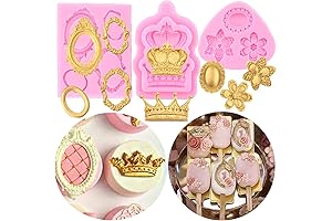 Mujiang Vintage Frame Cupcake Fondant Mold Crown Gem Silicone Molds